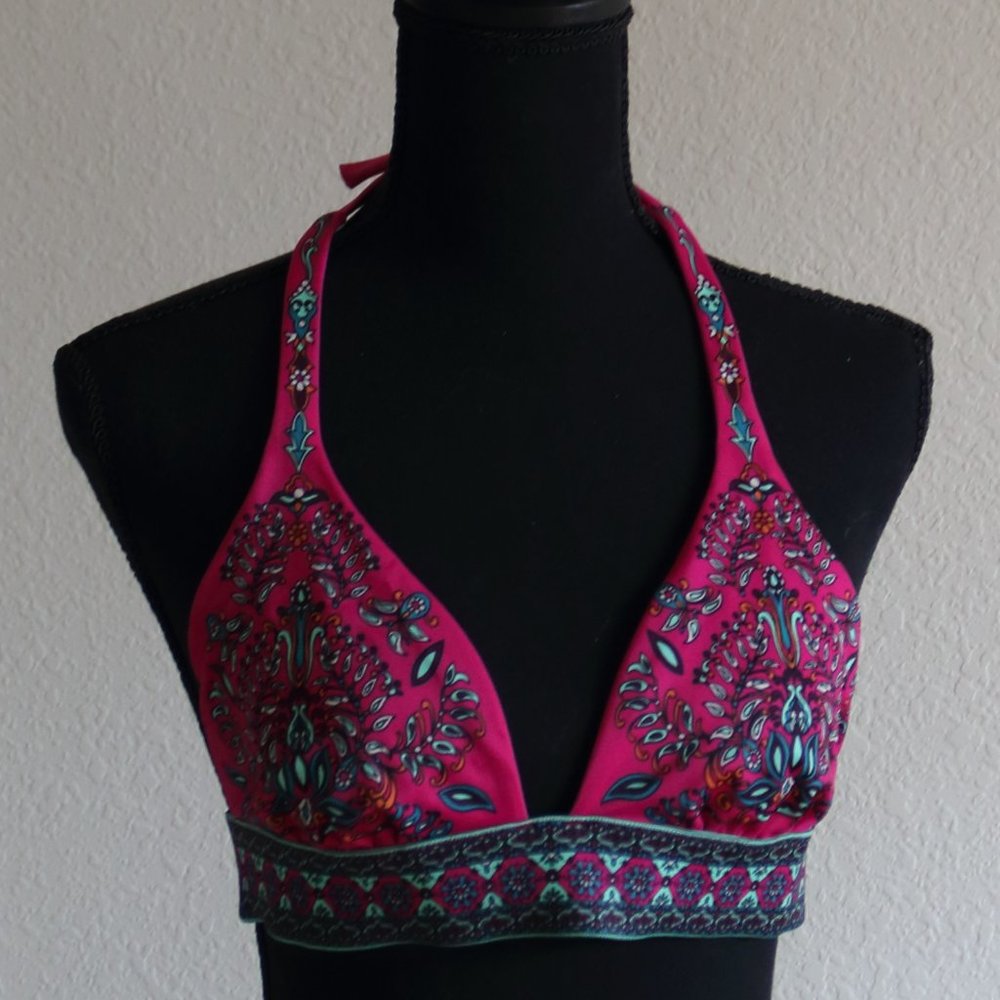 Victoria's Secret Pink Paisley Halter Bikini Swim Top M - Picture 2 of 7